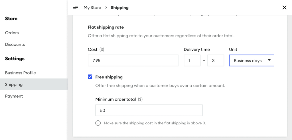 Come impostare il costo di spedizione fissa nello shop Jimdo