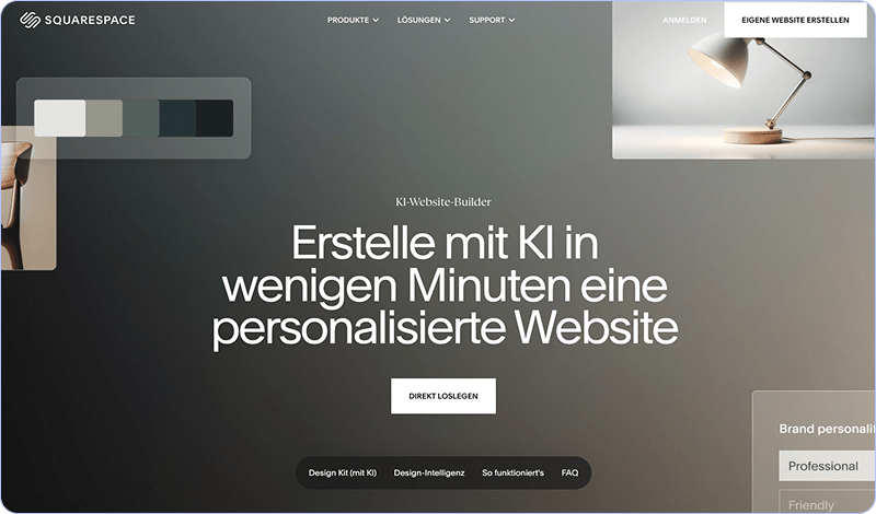 Screenshot Squarespace Homepage